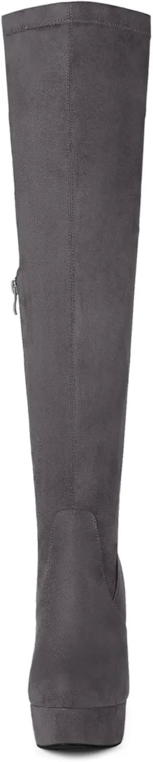 Allegra K Women's Platform Block Heel Over Knee High Boots
