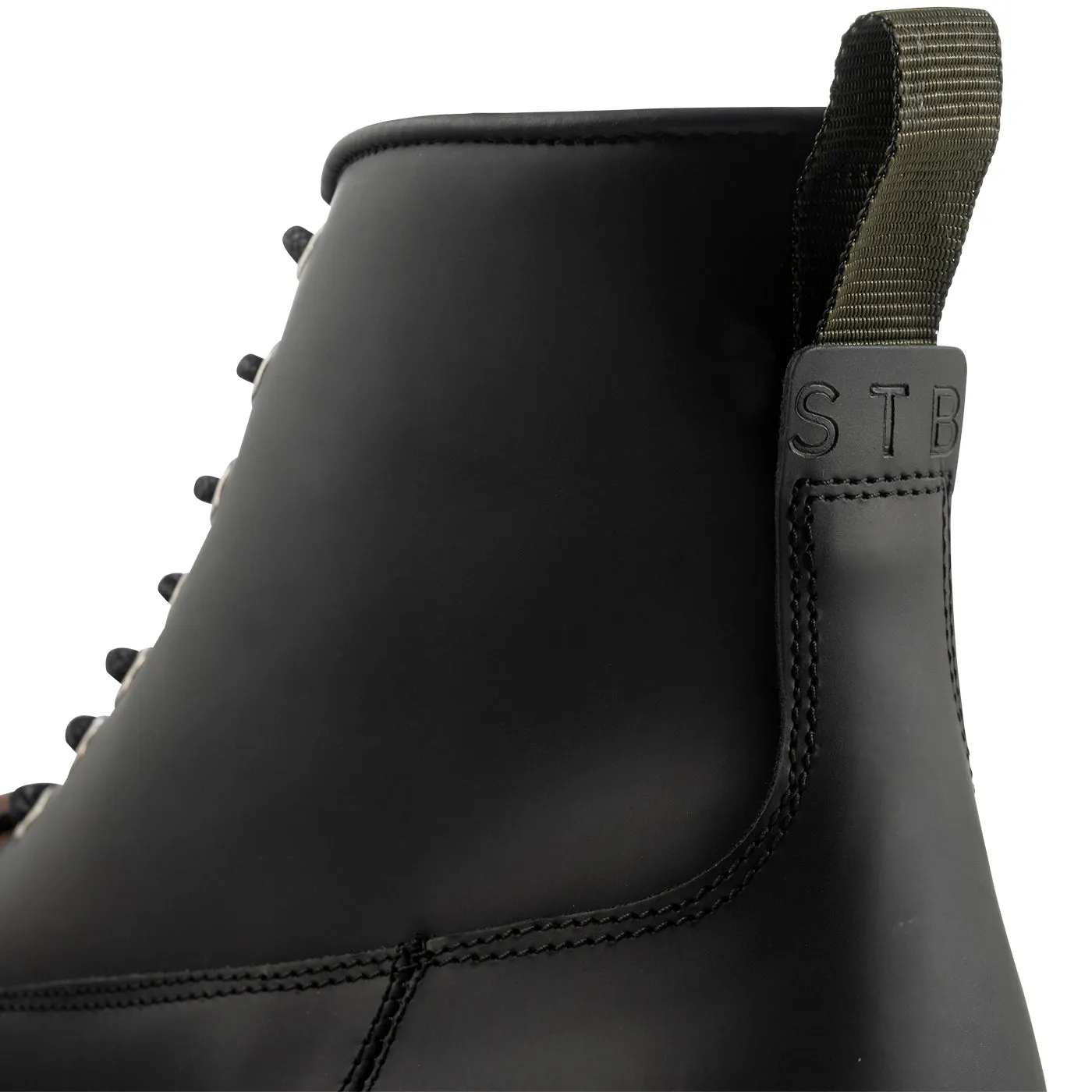 Arvid lace up boot leather warm - BLACK