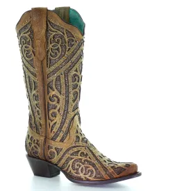 Corral Women's E1620 STRAW LASER & INLAY & STUDS