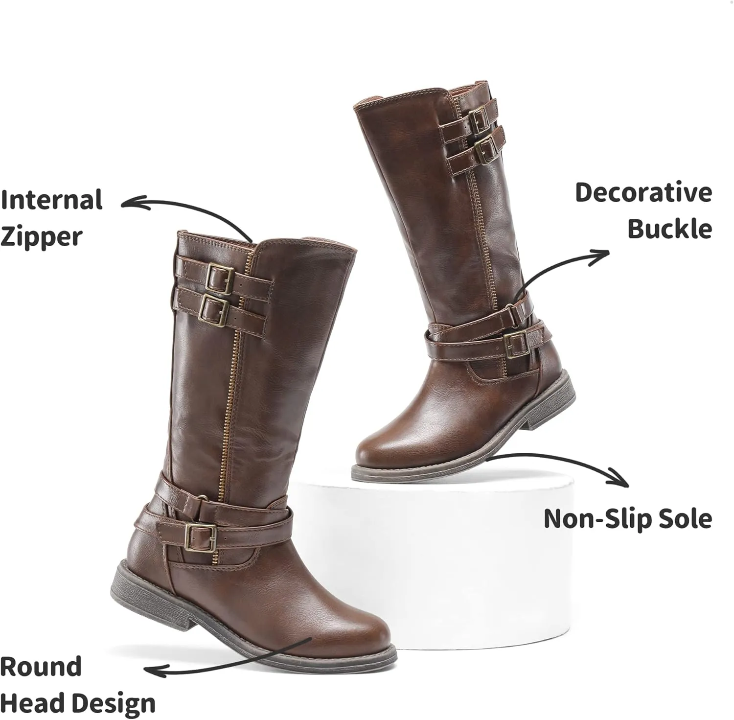 DREAM PAIRS Girls Knee High Fashion Riding Boots for Toddler/Little Kid/Big Kid