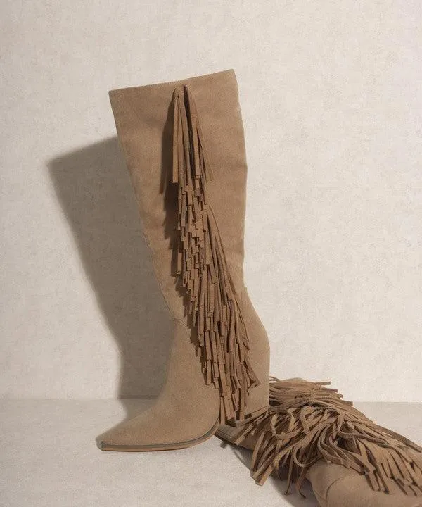 Hailey Going West Knee High Fringe Boots