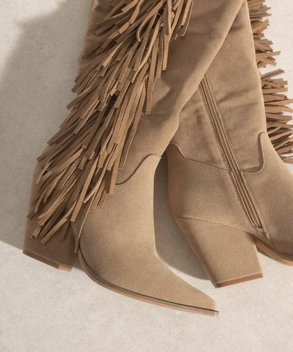 Hailey Going West Knee High Fringe Boots