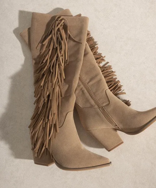 Hailey Going West Knee High Fringe Boots
