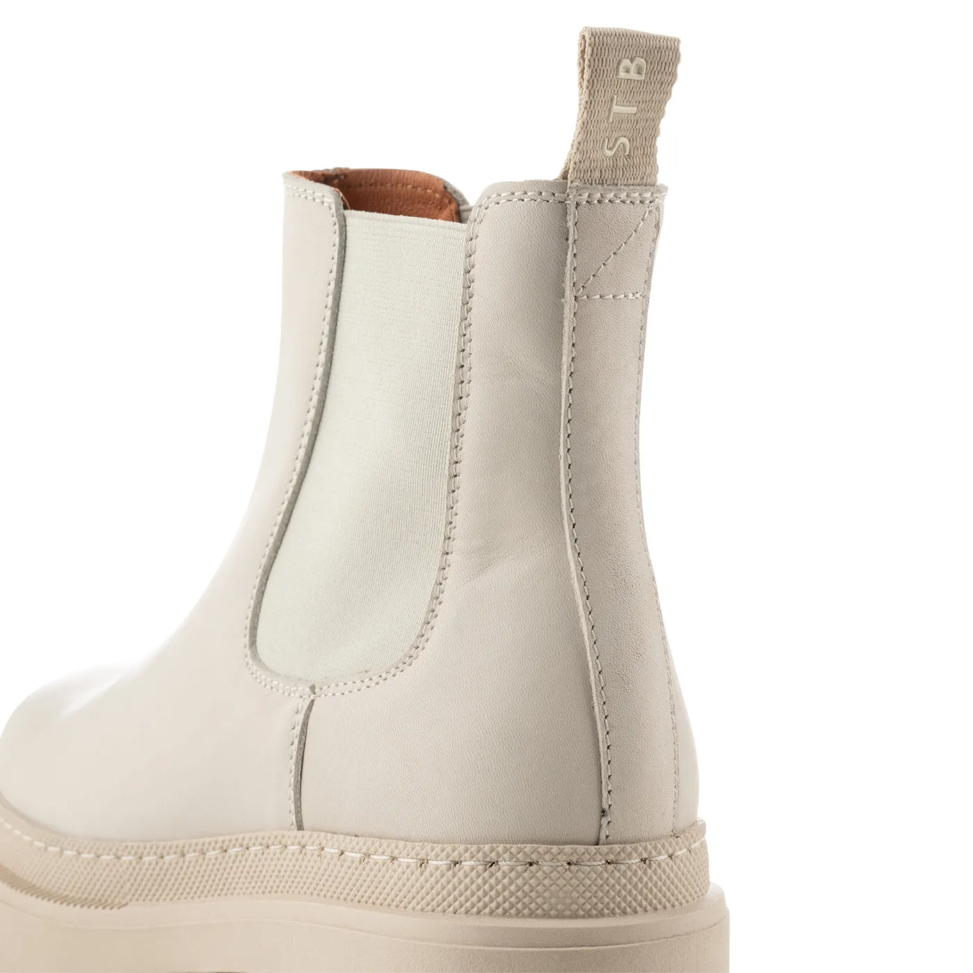 Iona chelsea støvle læder - OFF WHITE