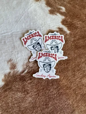 Make America Cowboy Again Trump Stickers Make America Cowboy Again Trump Stickers