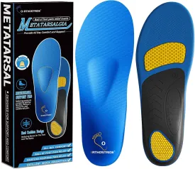 Orthotic Insoles with Metatarsal Pads, Plantar Fasciitis Arch Support Inserts for Metatarsalgia, Morton's Neuroma, Ball of Foot Pain Relief, Man Women Insoles for Standing All Day-F