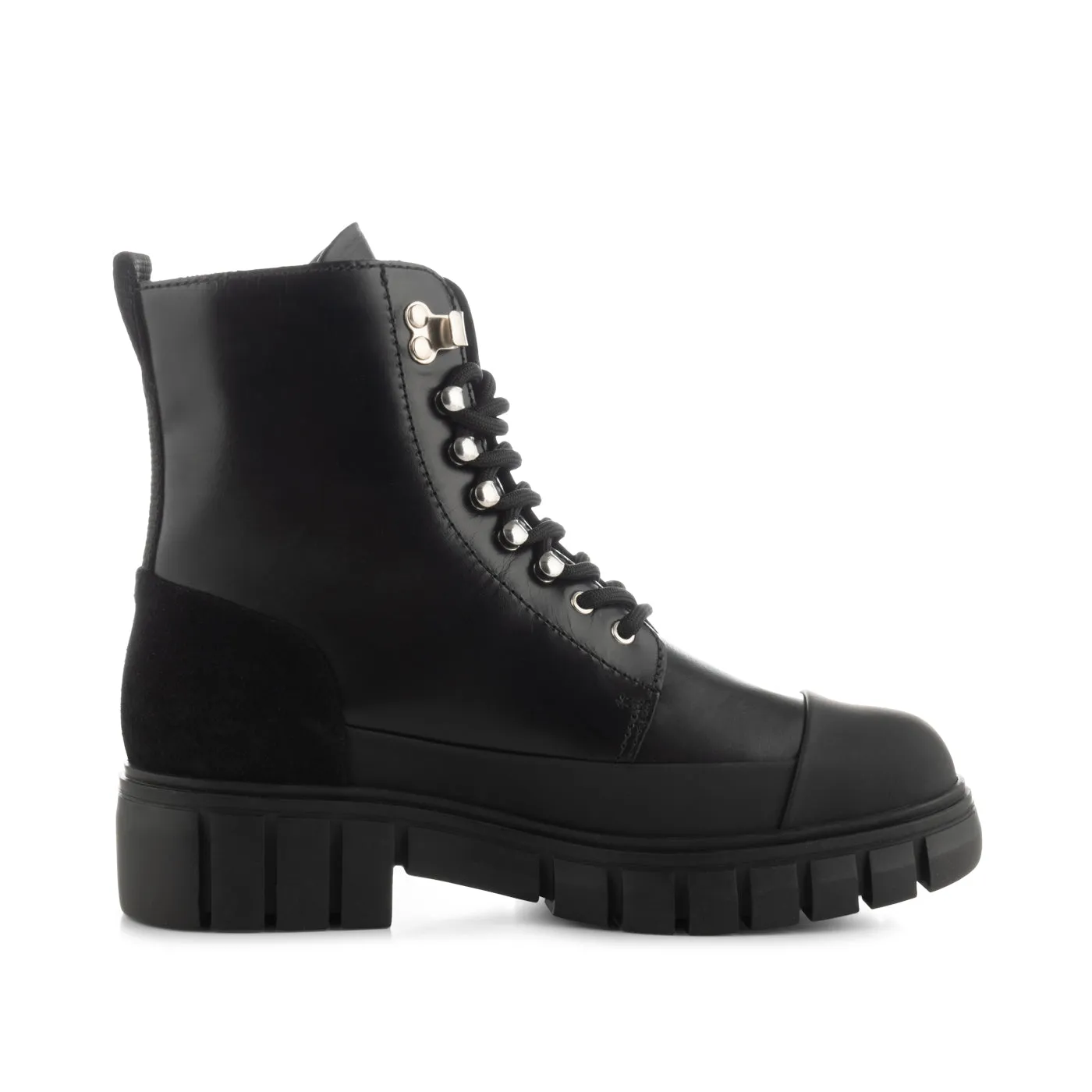 Rebel lace-up boot leather - BLACK / BLACK