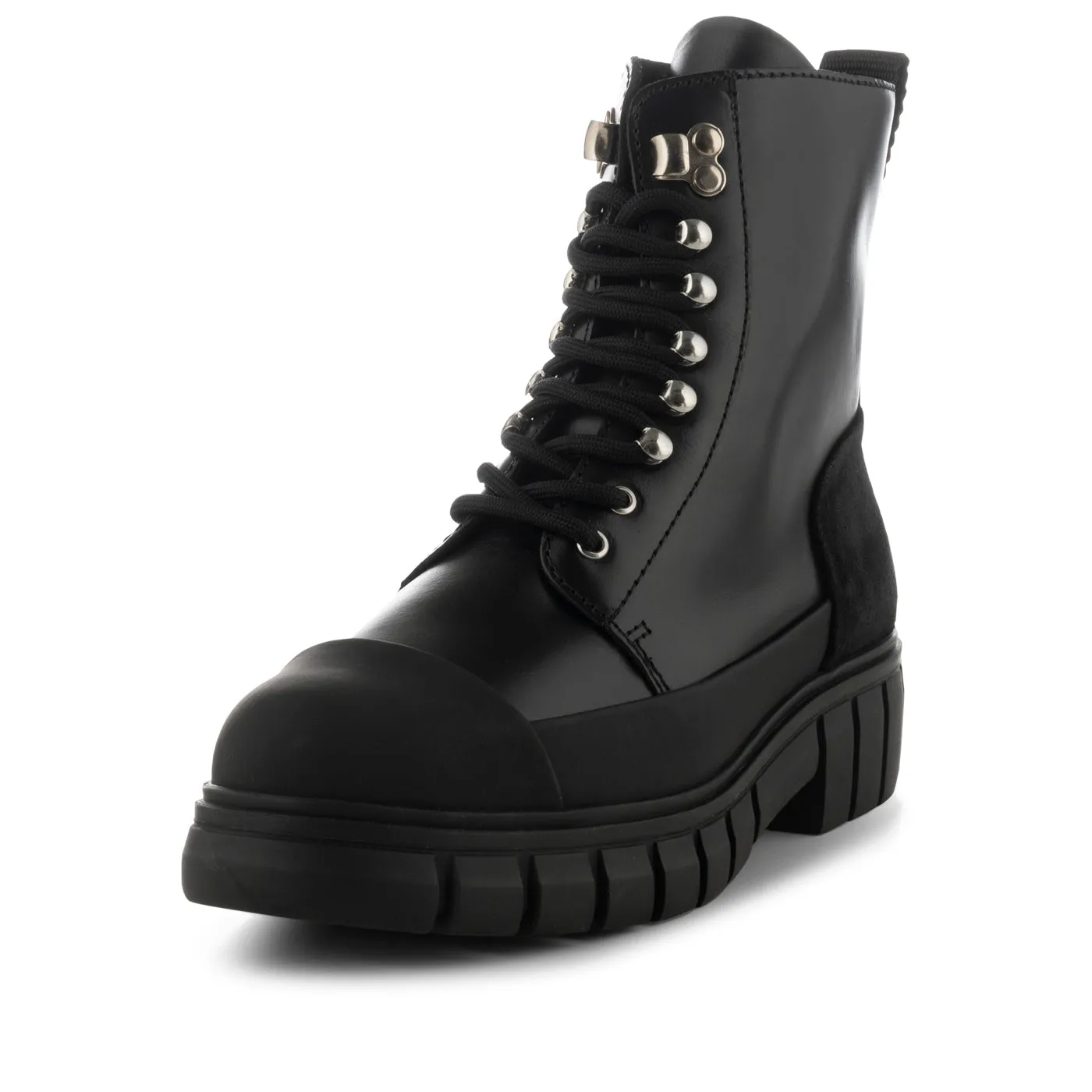 Rebel lace-up boot leather - BLACK / BLACK