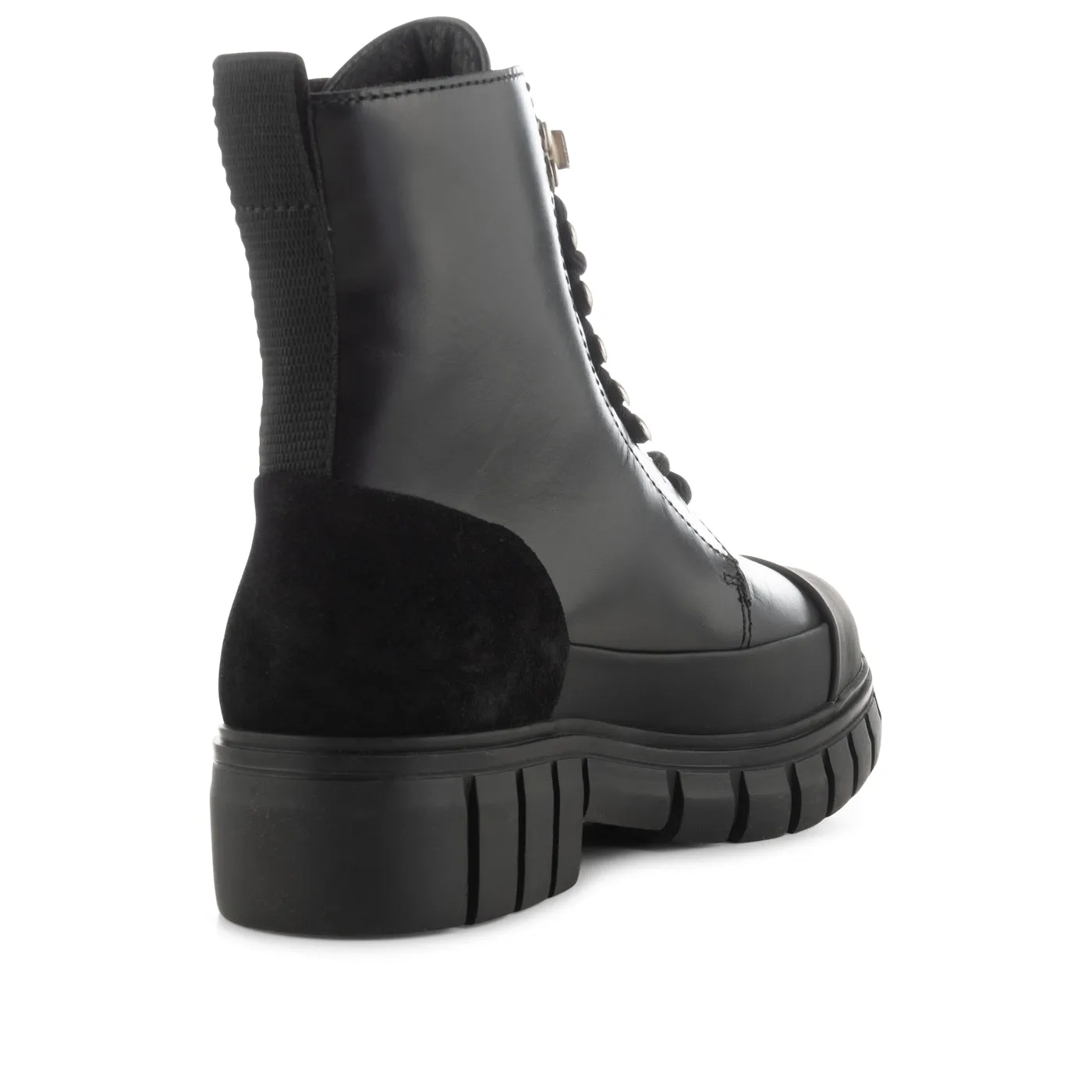 Rebel lace-up boot leather - BLACK / BLACK