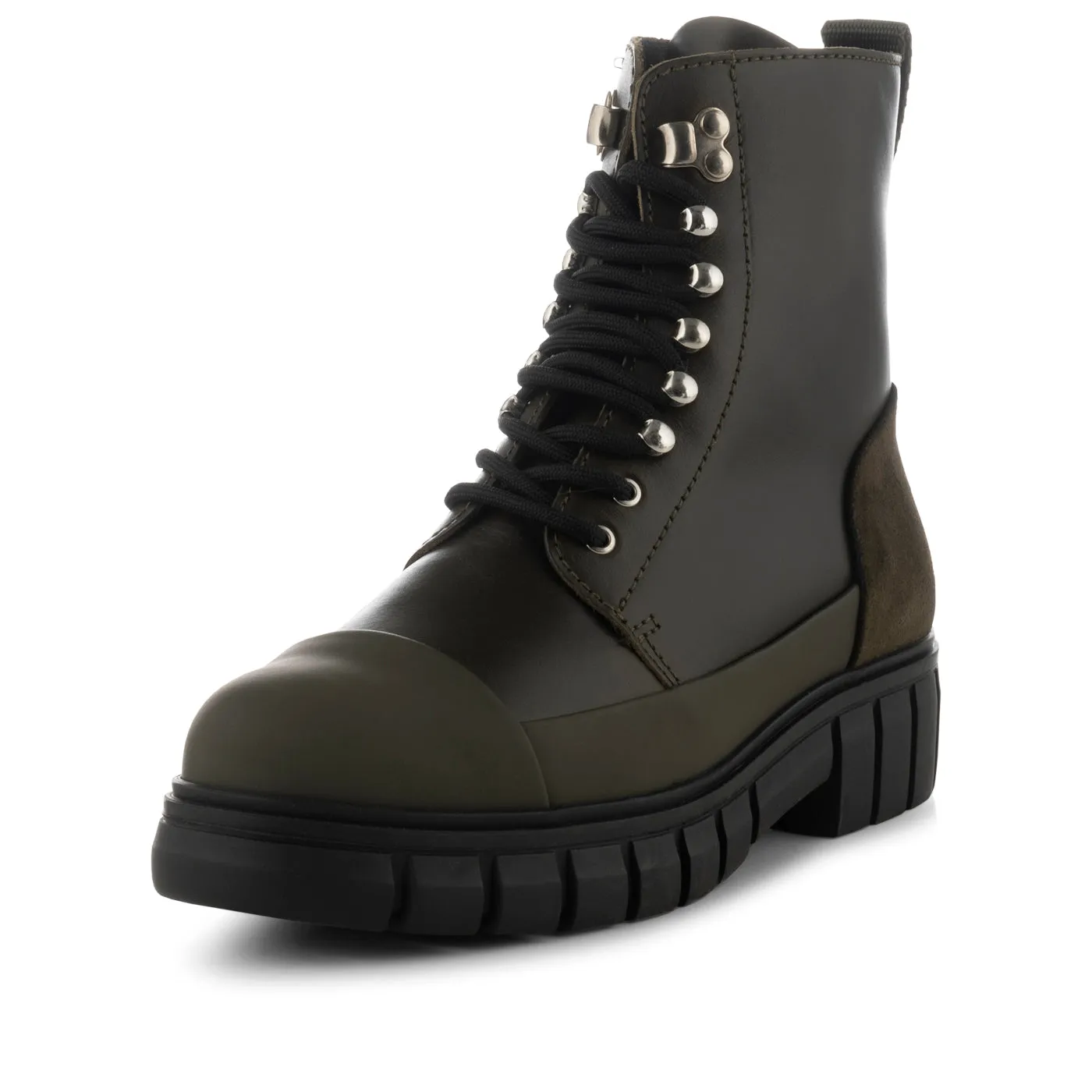 Rebel snørestøvle læder - KHAKI