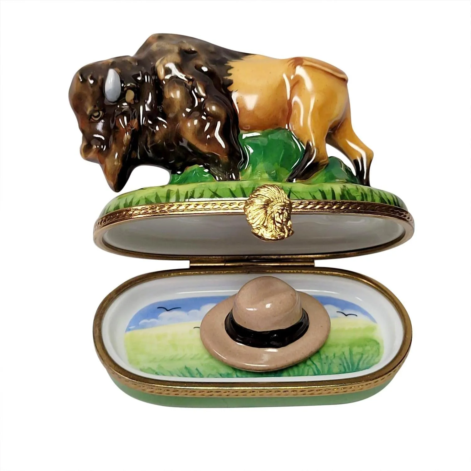 Standing Buffalo with Removable Cowboy Hat