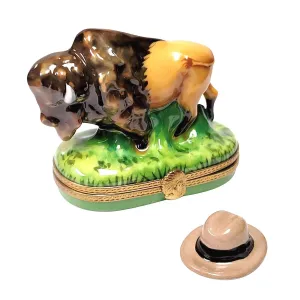 Standing Buffalo with Removable Cowboy Hat