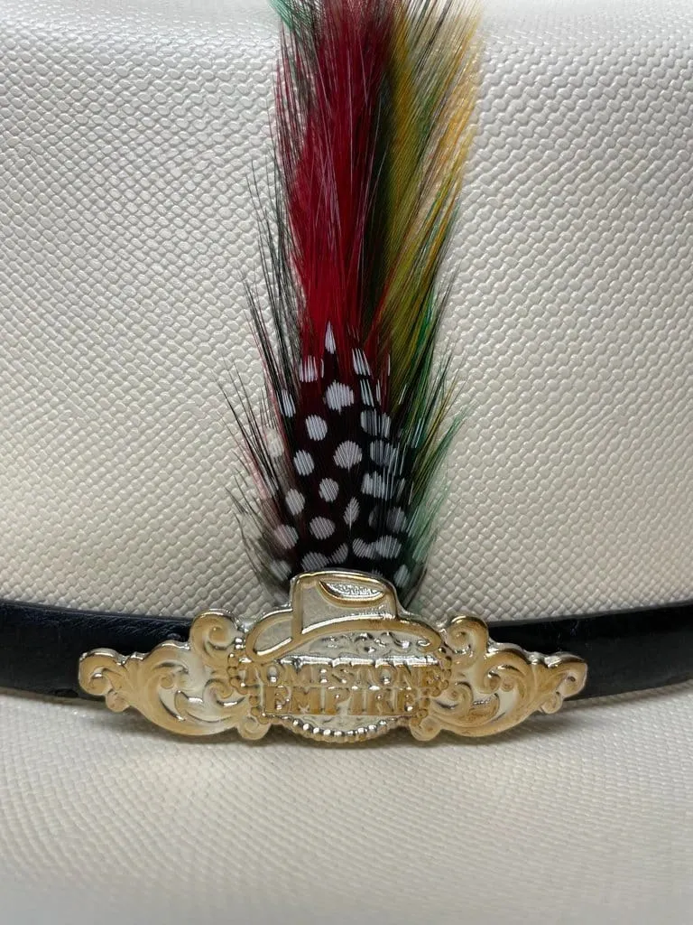 Tombstone 5,000X Cowboy Hat Sinaloa Shape With Feathers Brim 3 1/2"