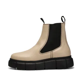 Tove chelsea støvle læder - BEIGE