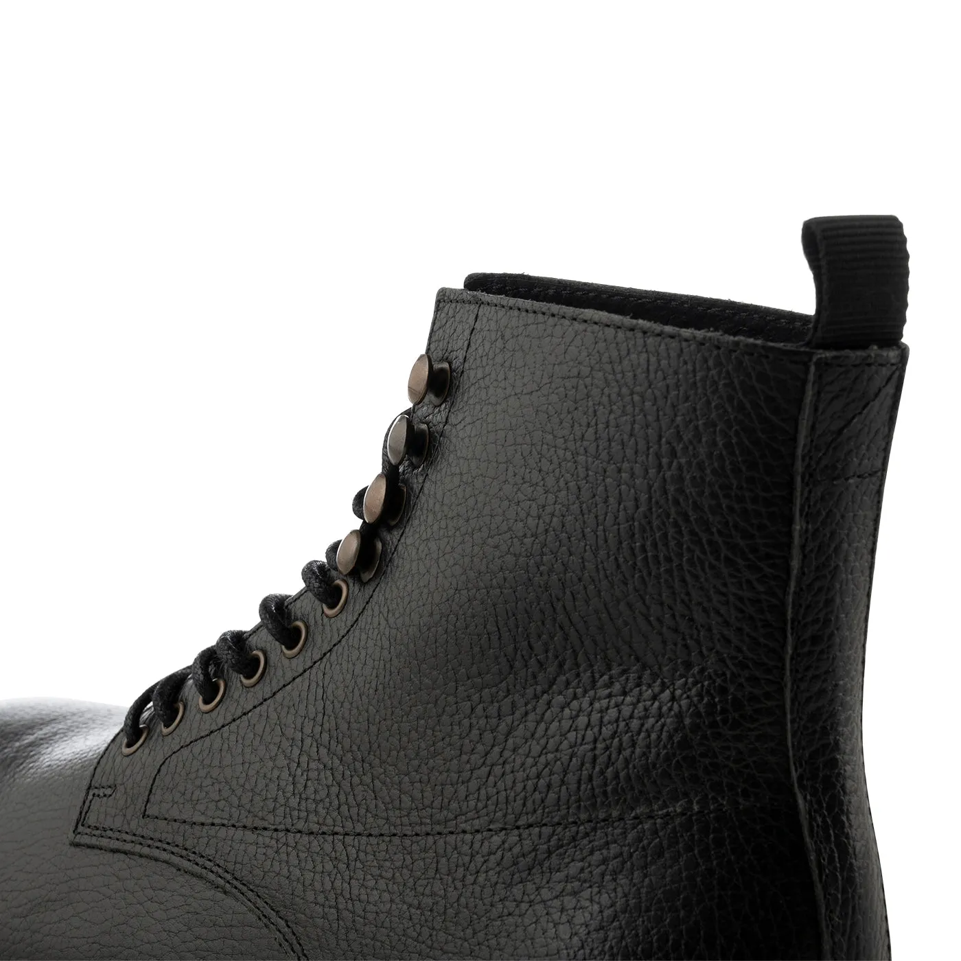 York snørestøvle læder - BLACK