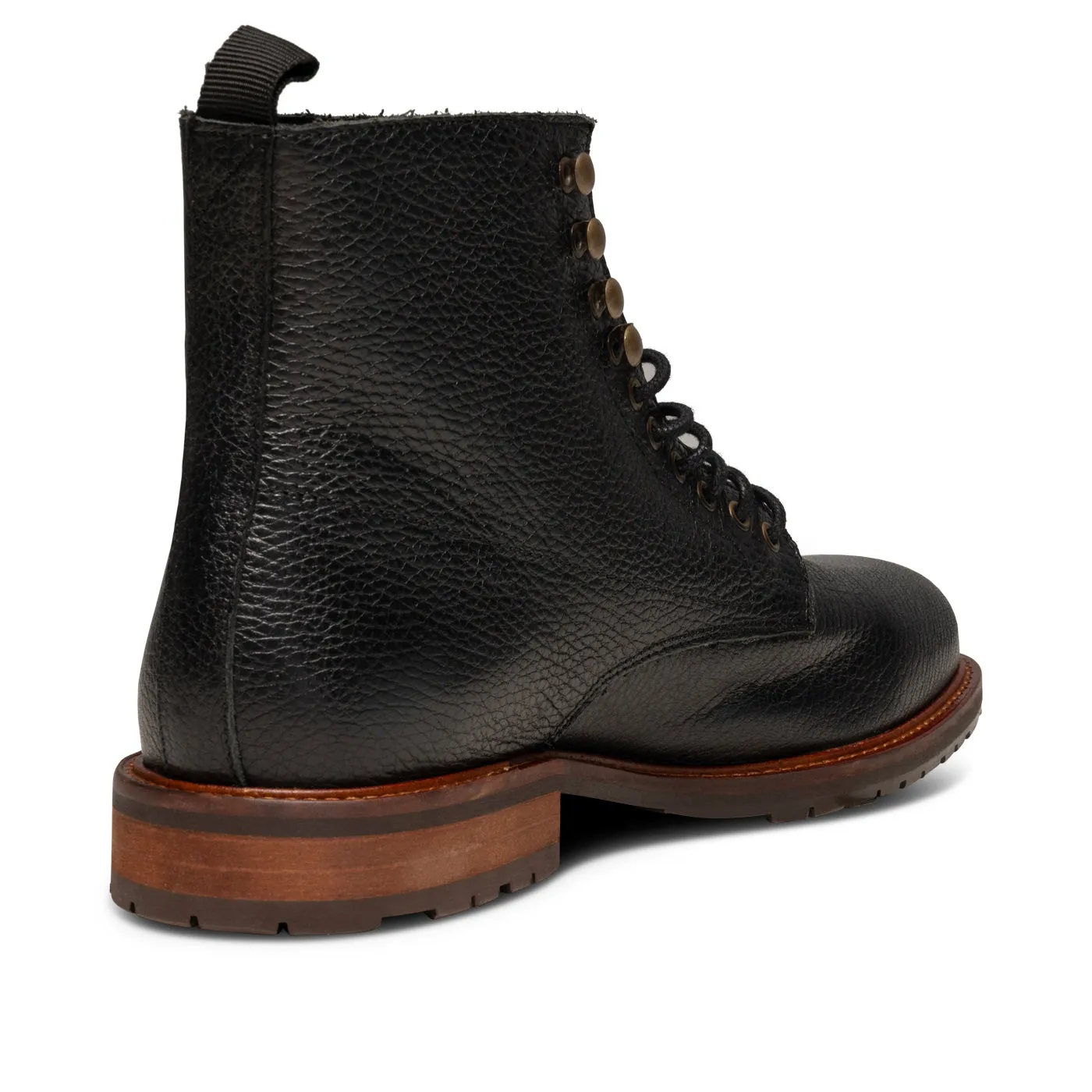 York snørestøvle læder - BLACK