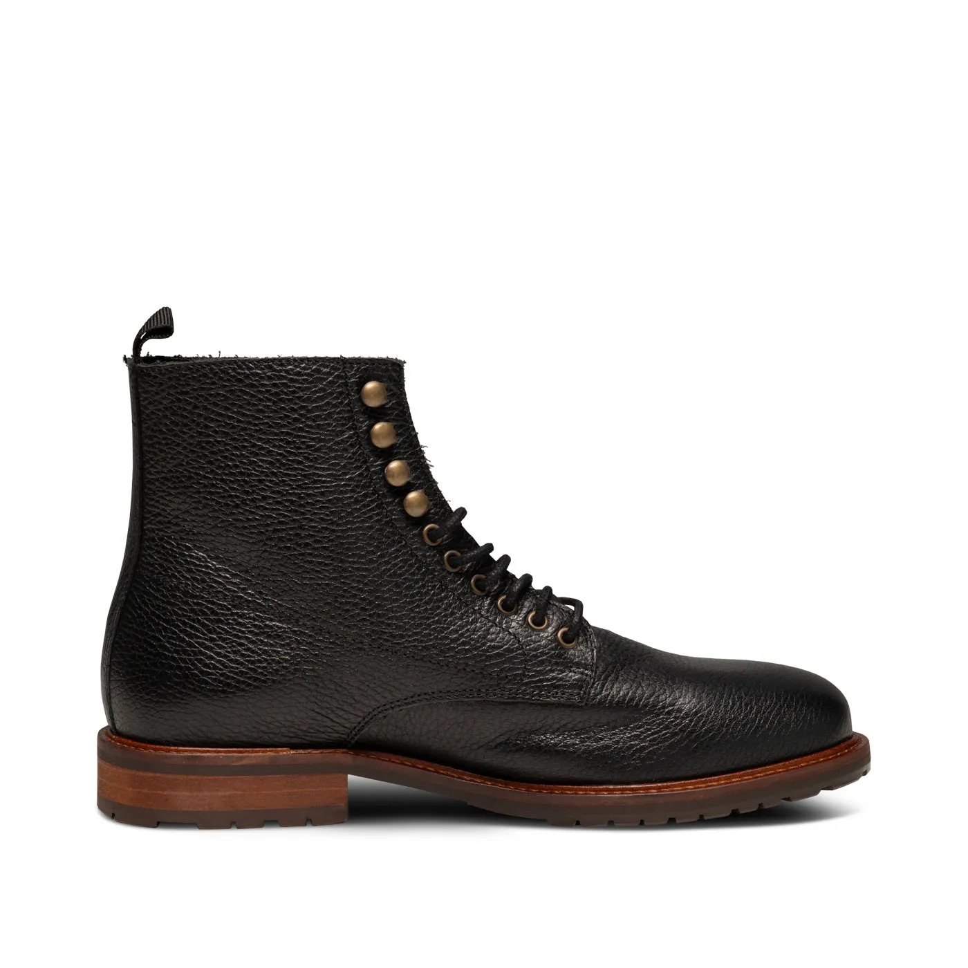 York snørestøvle læder - BLACK