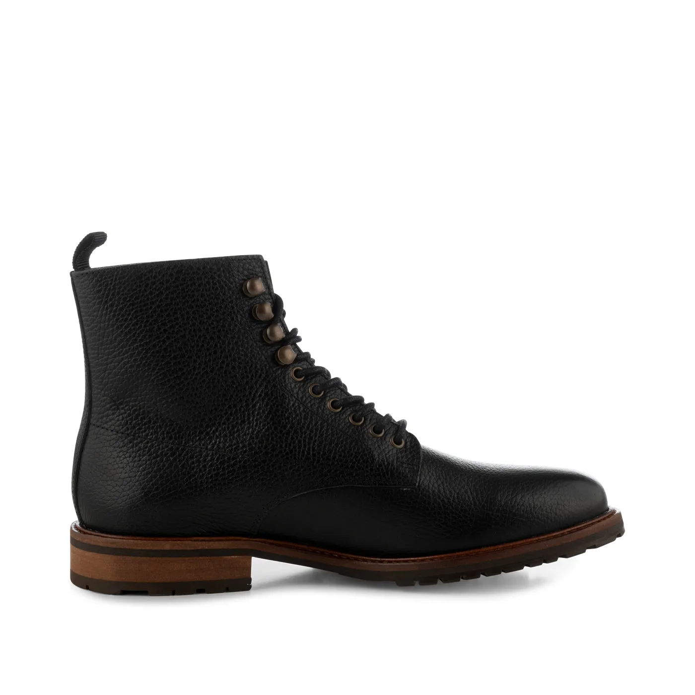York snørestøvle læder - BLACK