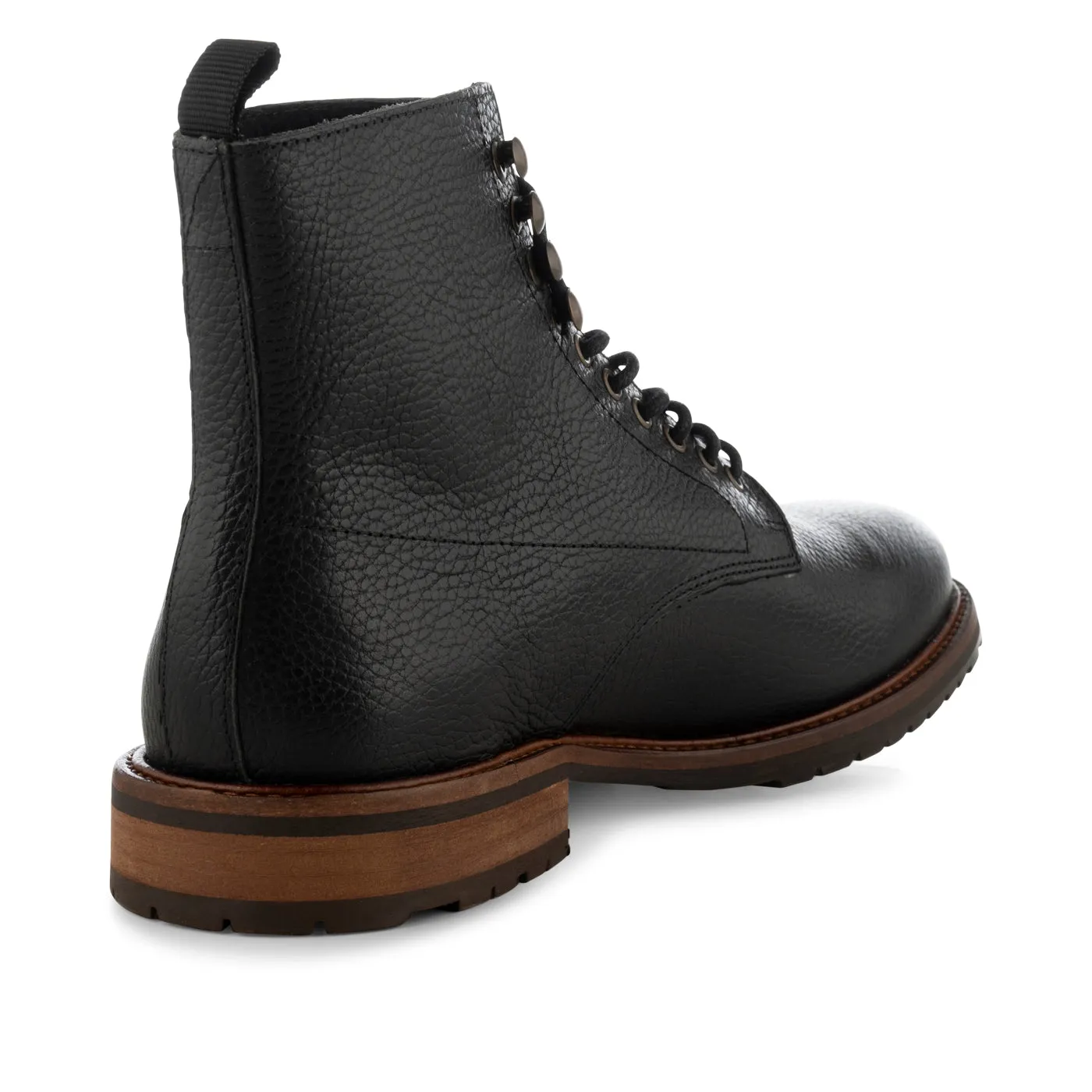 York snørestøvle læder - BLACK