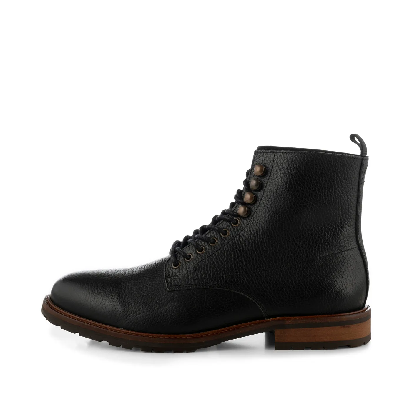 York snørestøvle læder - BLACK