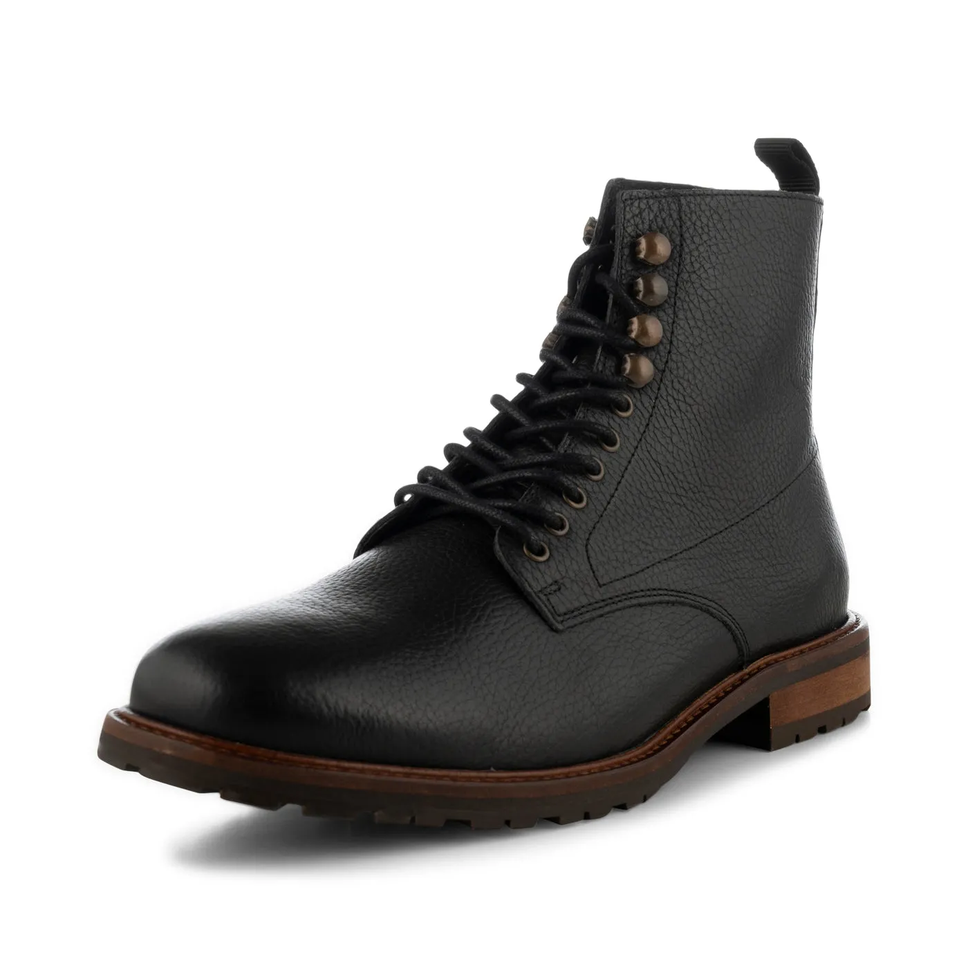York snørestøvle læder - BLACK