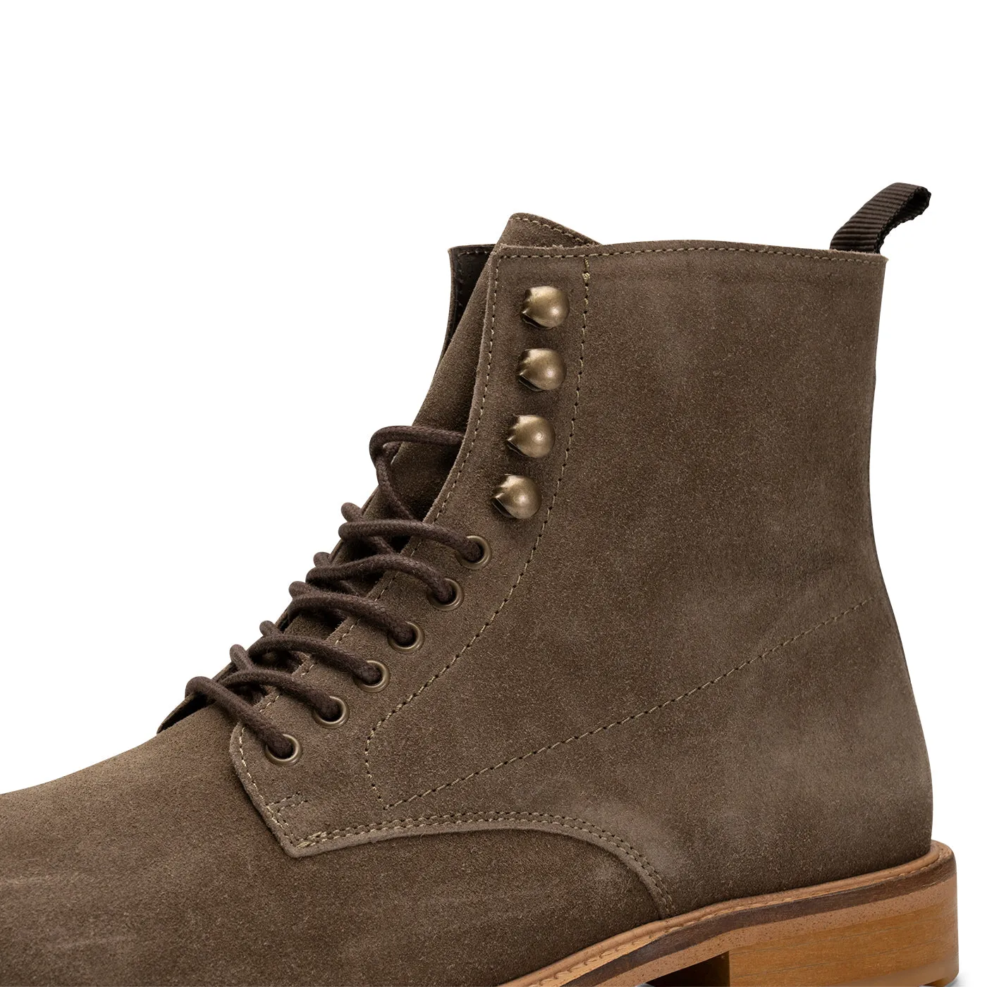 York snørestøvle ruskind - KHAKI